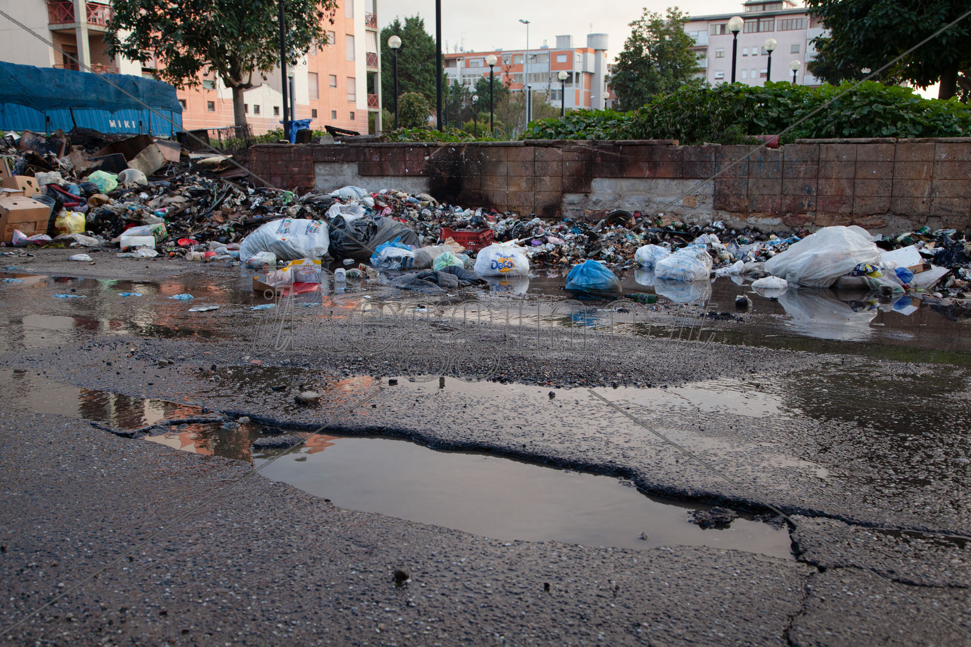 Sbarre, scenario desolante: rifiuti, buche e pozze piene d’acqua