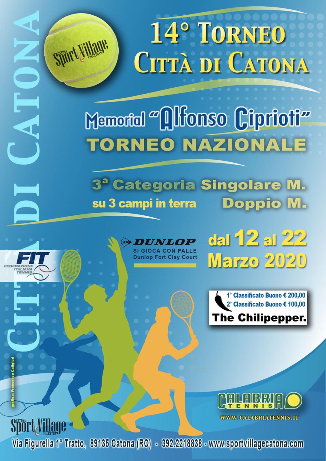 Tennis, dal 12 marzo a Catona torna il memorial “Alfonso Ciprioti”