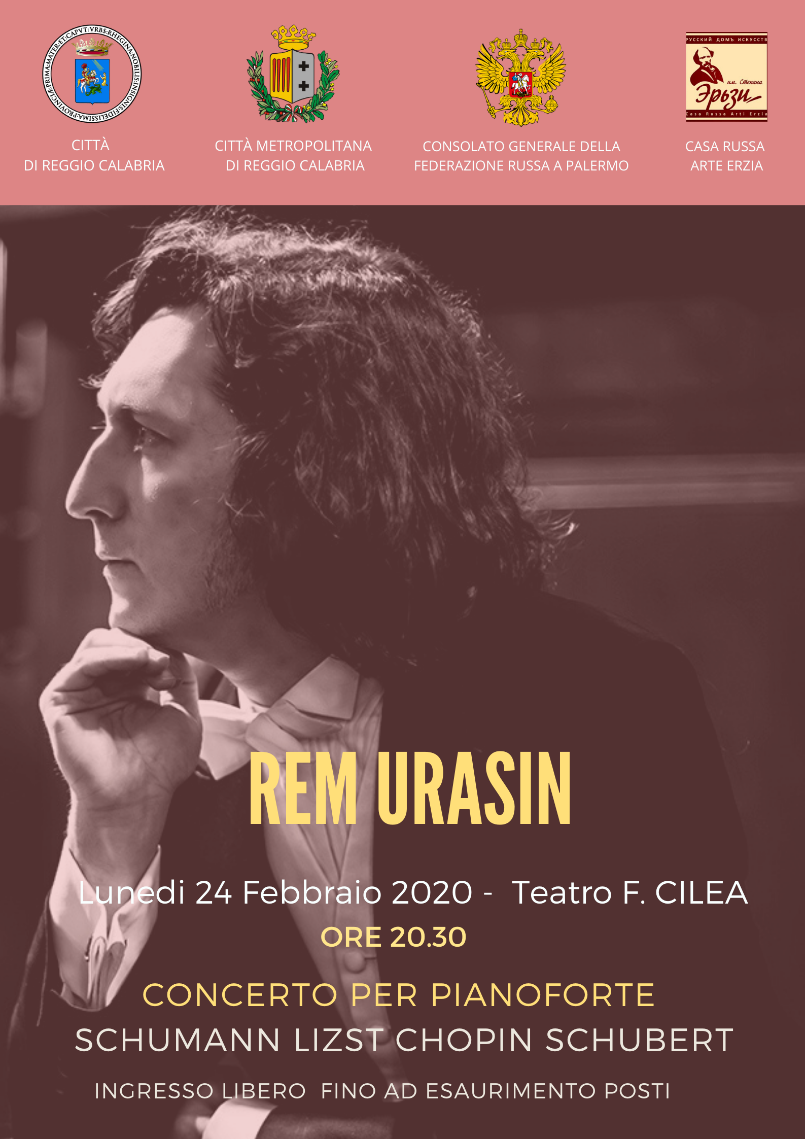 Teatro Cilea, stasera il concerto del pianista Rem Urasin
