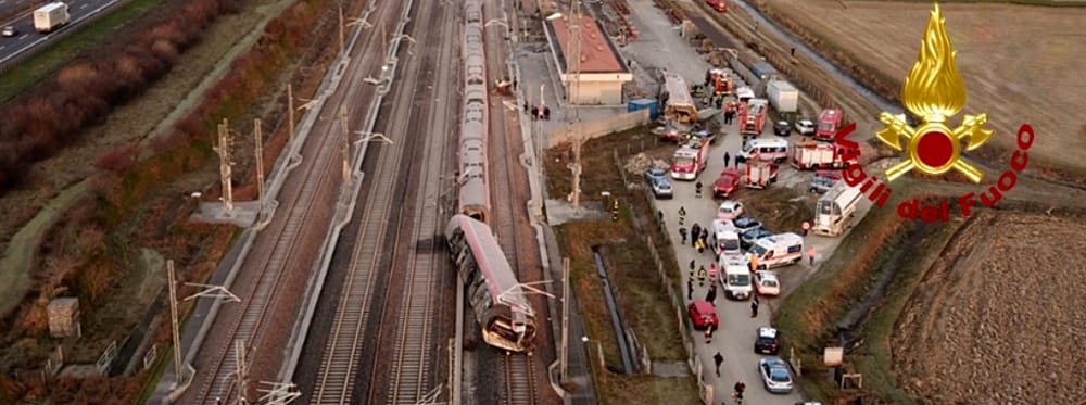 Treno deragliato a Lodi, indagati cinque operai intervenuti sul binario