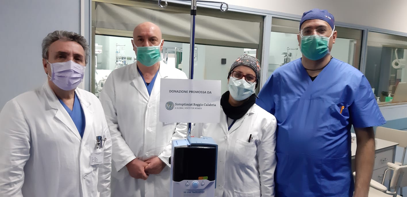 Coronavirus a Reggio Calabria, l’associazione mondiale Soroptimist dona al Gom strumenti importanti