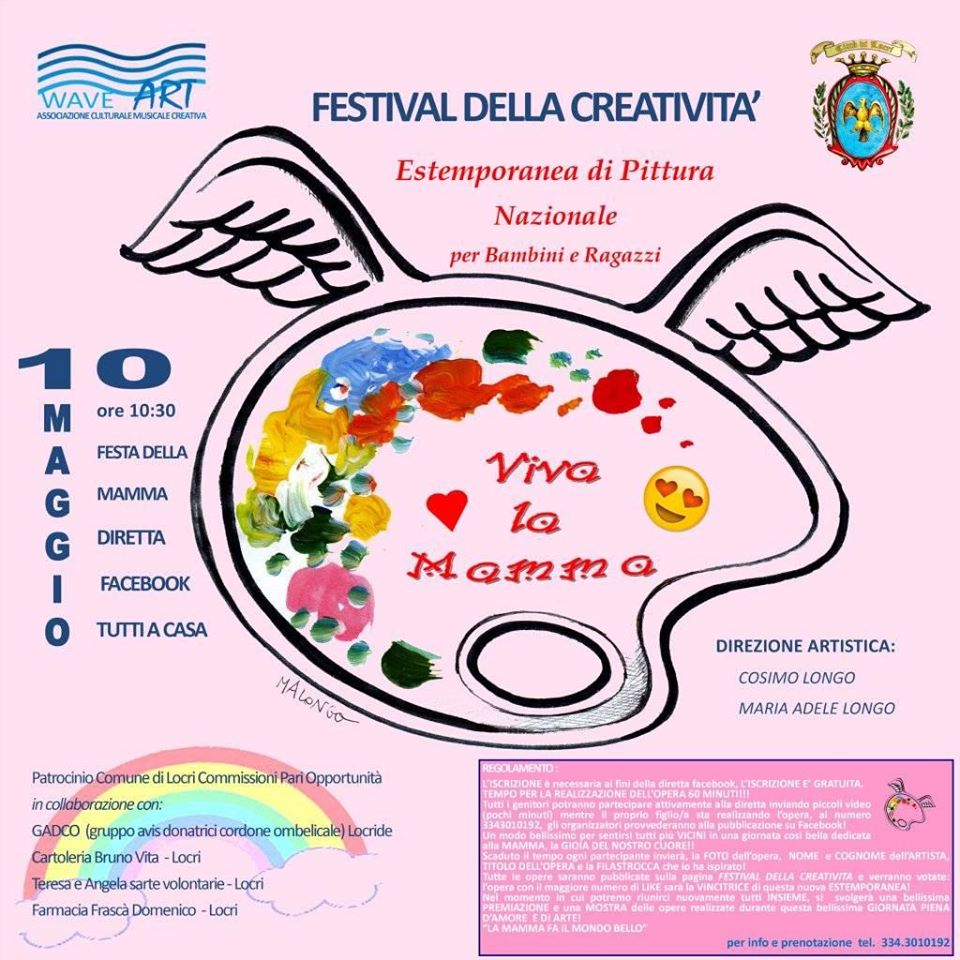 Festival della creatività e “Cuore di mamma, un dono per te” per la festa della mamma in diretta su Facebook