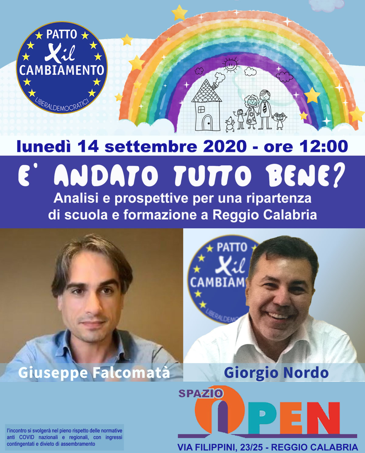 Elezioni Reggio Calabria, incontro pubblico su scuola e formazione con Falcomatà e Nordo