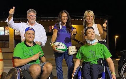 Sport e solidarietà, Giusy Versace dona sedie sportive da rugby alla squadra di Vicenza