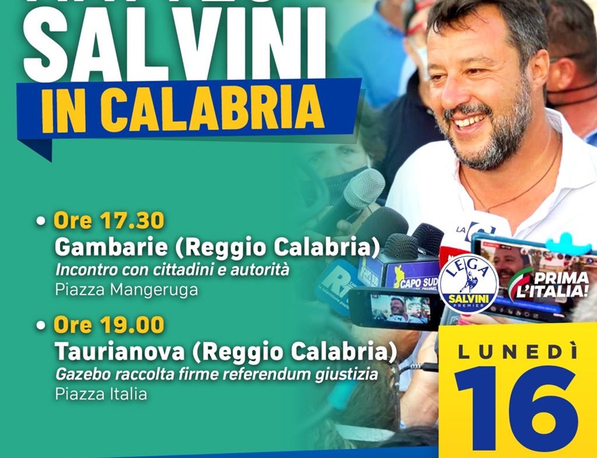 Lega Rosarno, annullata l’inaugurazione della sede. Salvini andrà in Aspromonte