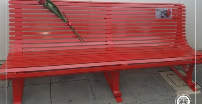 Violenza sulle donne, l’università Mediterranea installa una panchina rossa in ateneo