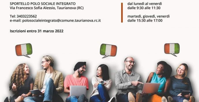 Taurianova, aperte le iscrizioni al corso gratuito di italiano per stranieri