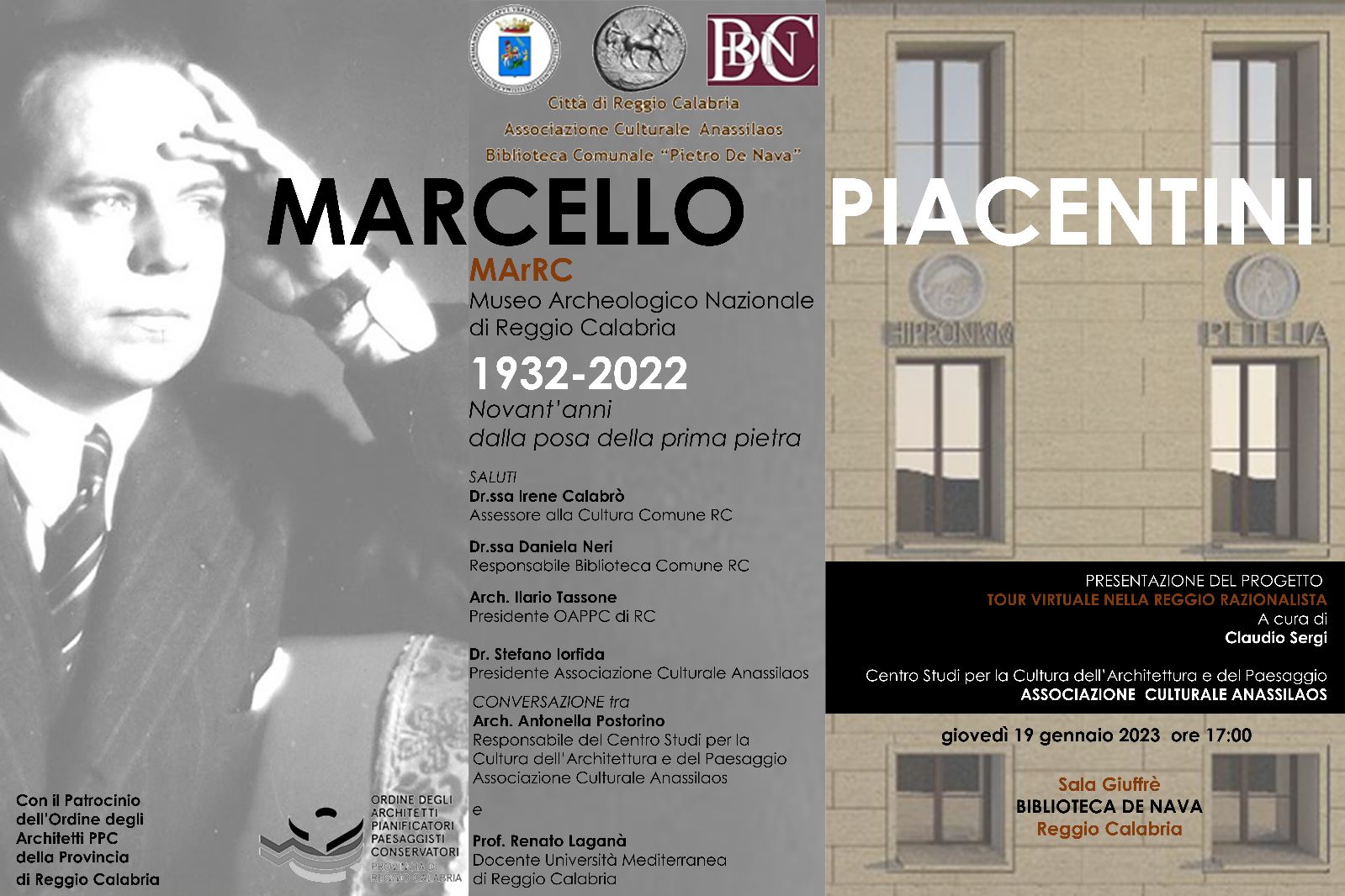 Reggio, Anassilaos promuove incontro su Marcello Piacentini