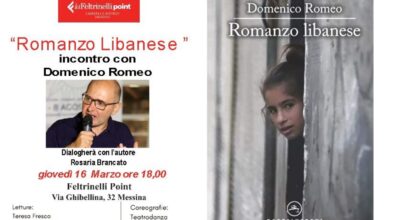 Messina, giovedì la presentazione di “Romanzo libanese” di Domenico Romeo