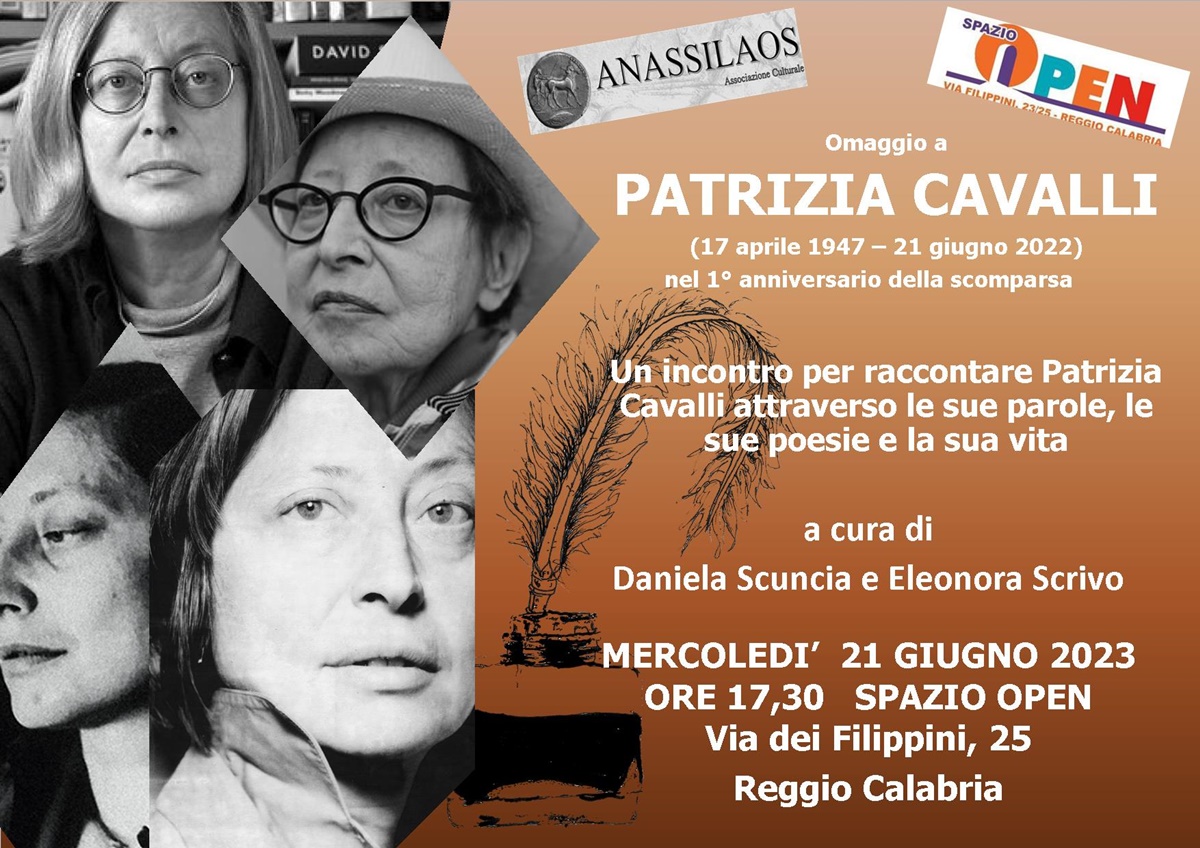 Reggio, omaggio a Patrizia Cavalli nel primo anniversario della sua scomparsa
