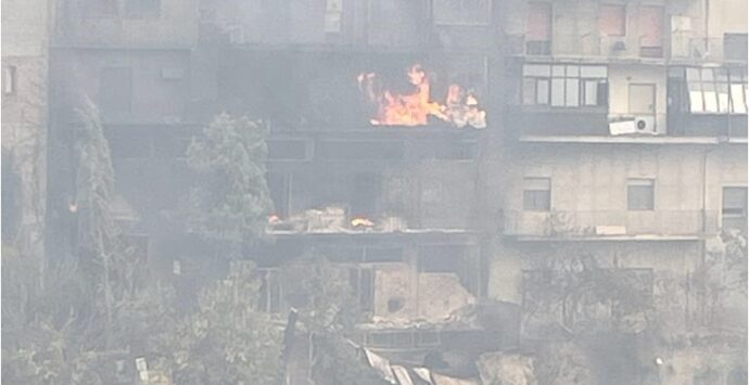 Emergenza incendi in tutto il Reggino, a Mosorrofa il fuoco è arrivato alle case | VIDEO