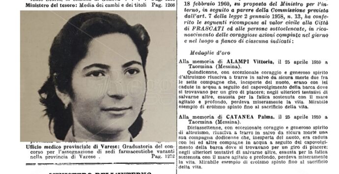 Palizzi, Nino Alampi ricorda la sorella Vittorina: il 25 aprile 1959 salvò due compagne prima di annegare
