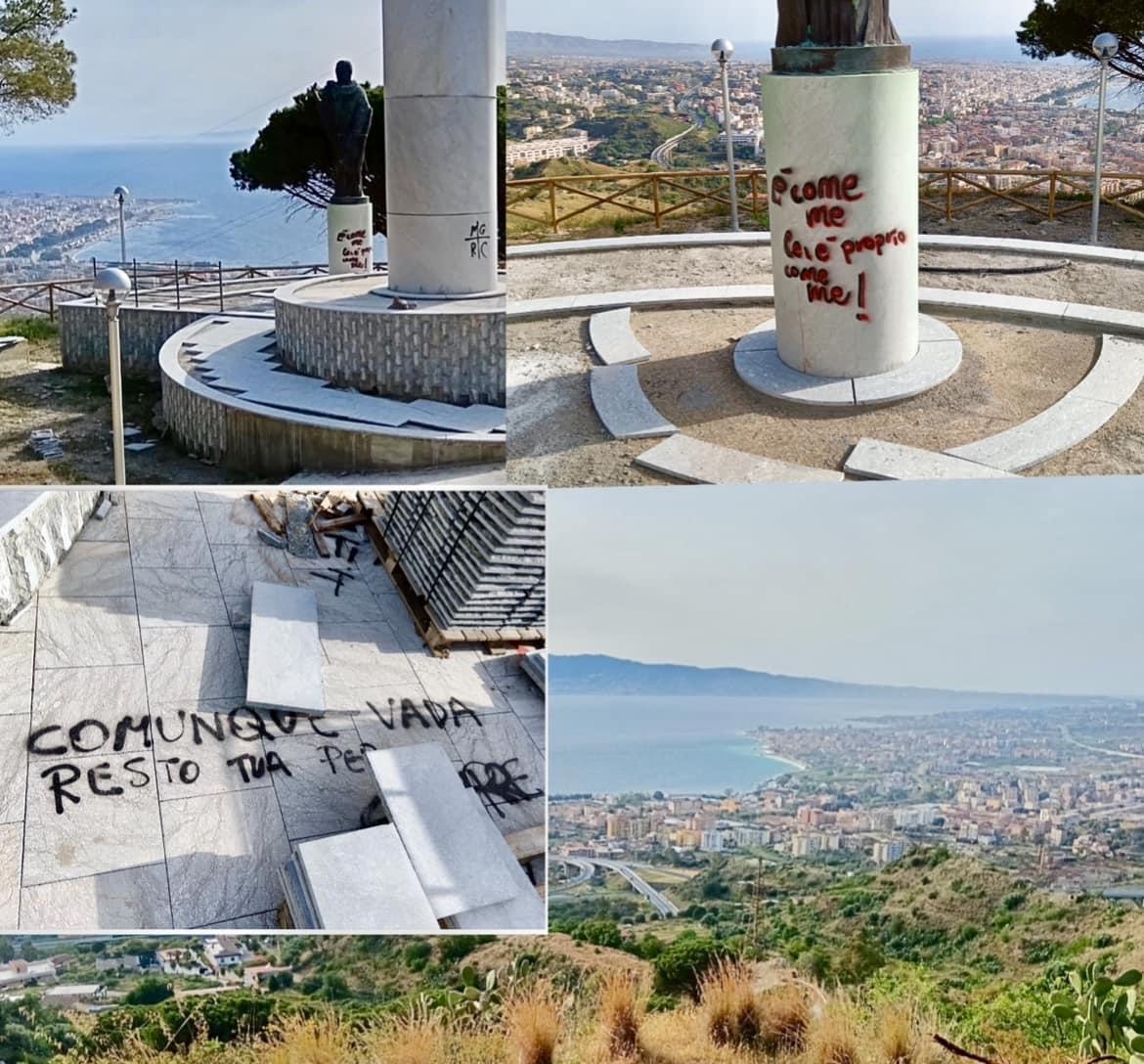 Reggio, vandalizzata la statua di San Paolo: la denuncia dell’assessore Briante