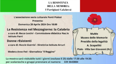 A Villa San Giovanni il terzo appuntamento “La Resistenza nel Mezzogiorno: la Calabria”