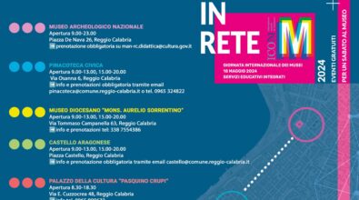 Musei in Rete: sabato 18 Maggio un’apertura sinergica degli Istituti culturali della Città di Reggio Calabria